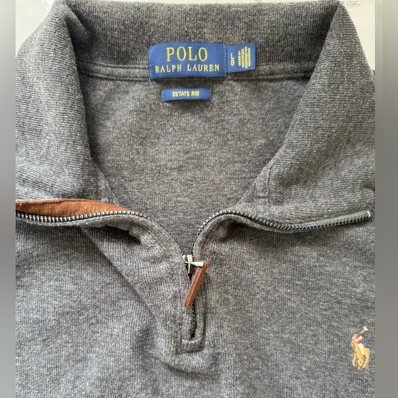 Polo by Ralph Lauren Charcoal quarter zip sweater L - Picture 2 of 2